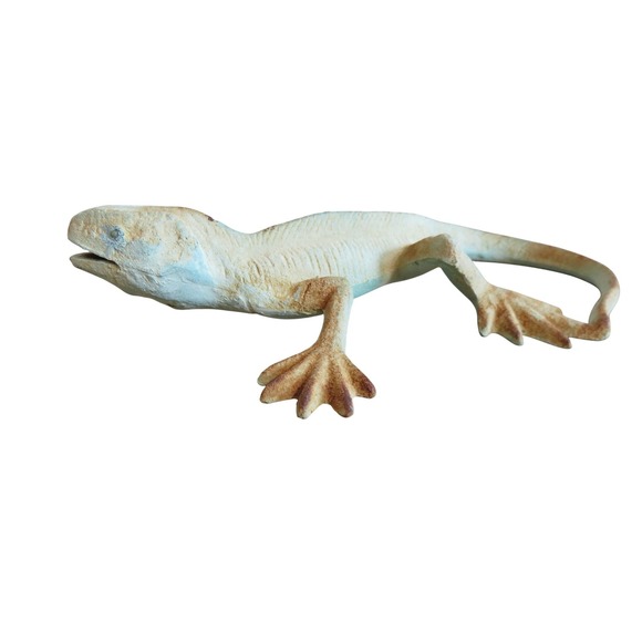 Rustic Gecko Lizard‎ Cast Iron Sculpture Statue Figure Reptile Door Stop Decor - Picture 5 of 9